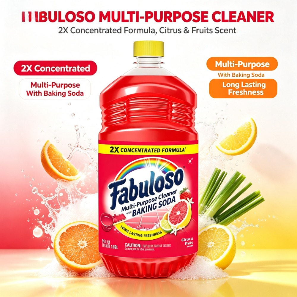 Kitchen Baking Soda - Limpiador multiusos 2X concentrado, con bicarbonato