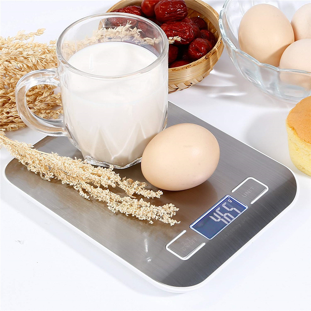Kitchen Baking Scale - Básculas electrónicas recargables de acero inoxidable,