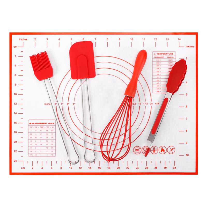 Pastry Brush Silicone - Juego de 5 utensilios de silicona