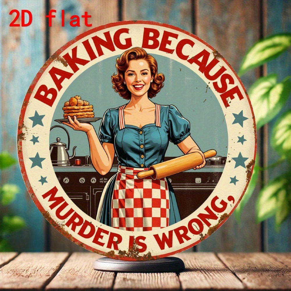 Letrero Redondo Vintage de Alu - Kitchen Baking Quotes reseña y precio