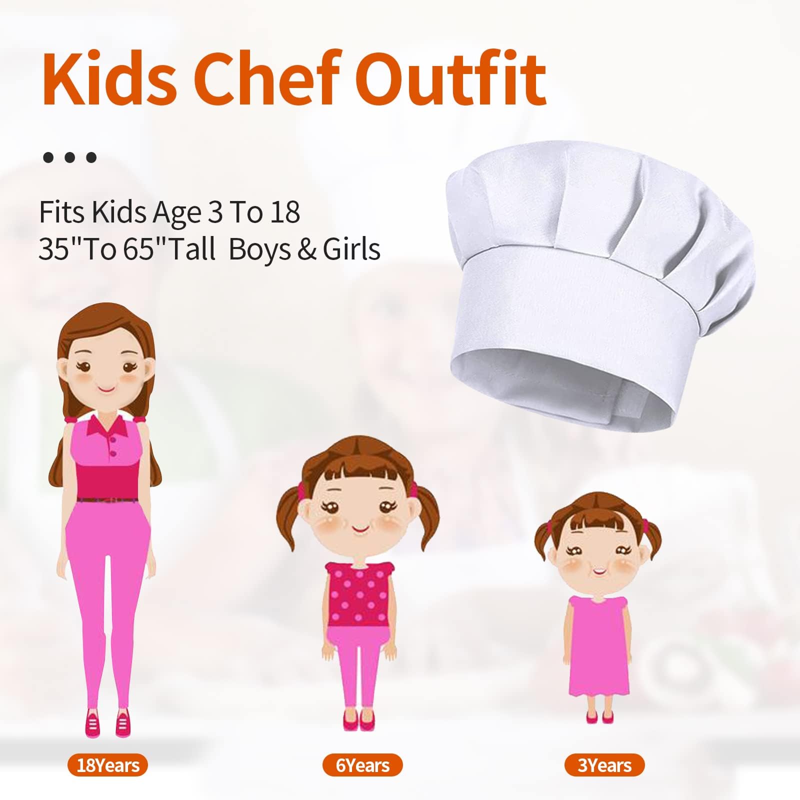 4 Gorros de Chef Blancos para  - Baking Kitchen For Kids reseña y precio